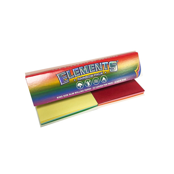 ELEMENTS RAINBOW KING SIZE SLIM ROLLING PAPER & TIPS