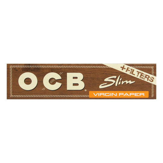 OCB VIRGIN UNBLEACHED KING SIZE SLIM ROLLING PAPERS + FILTERS