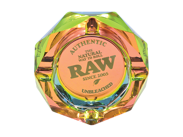 RAW PRISM GLASS ASHTRAY ( RAINBOW )