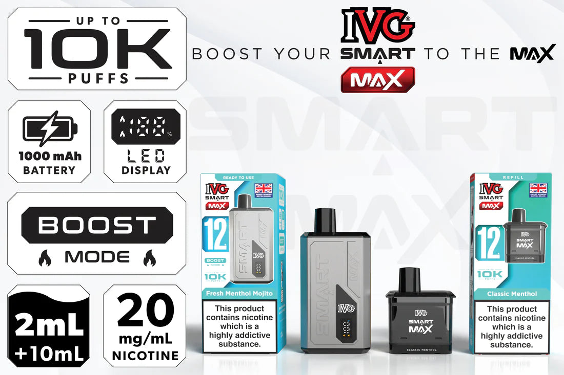IVG SMART MAX 10K PUFF REFILLABLE KIT