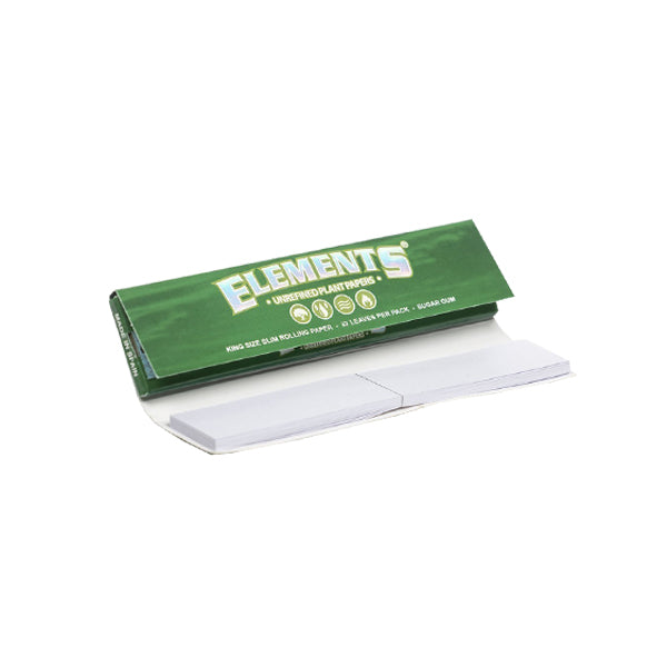 ELEMENTS GREEN KING SIZE SLIM ROLLING PAPER & TIPS