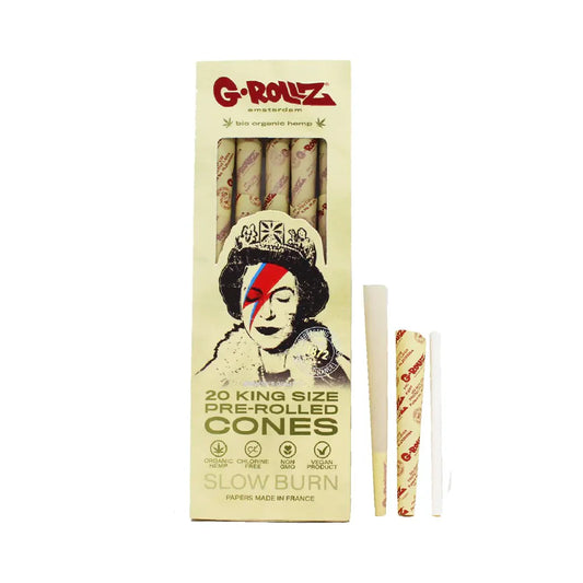 G-ROLLZ PRE ROLLED CONES KING SIZE 20 PACK - BIO ORGANIC HEMP (LIZZIE STARDUST)