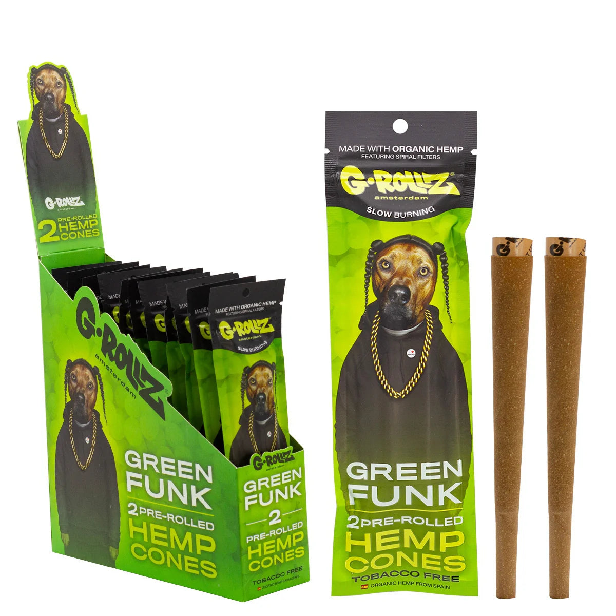 G-ROLLZ PRE ROLLED HEMP CONES - GREEN FUNK