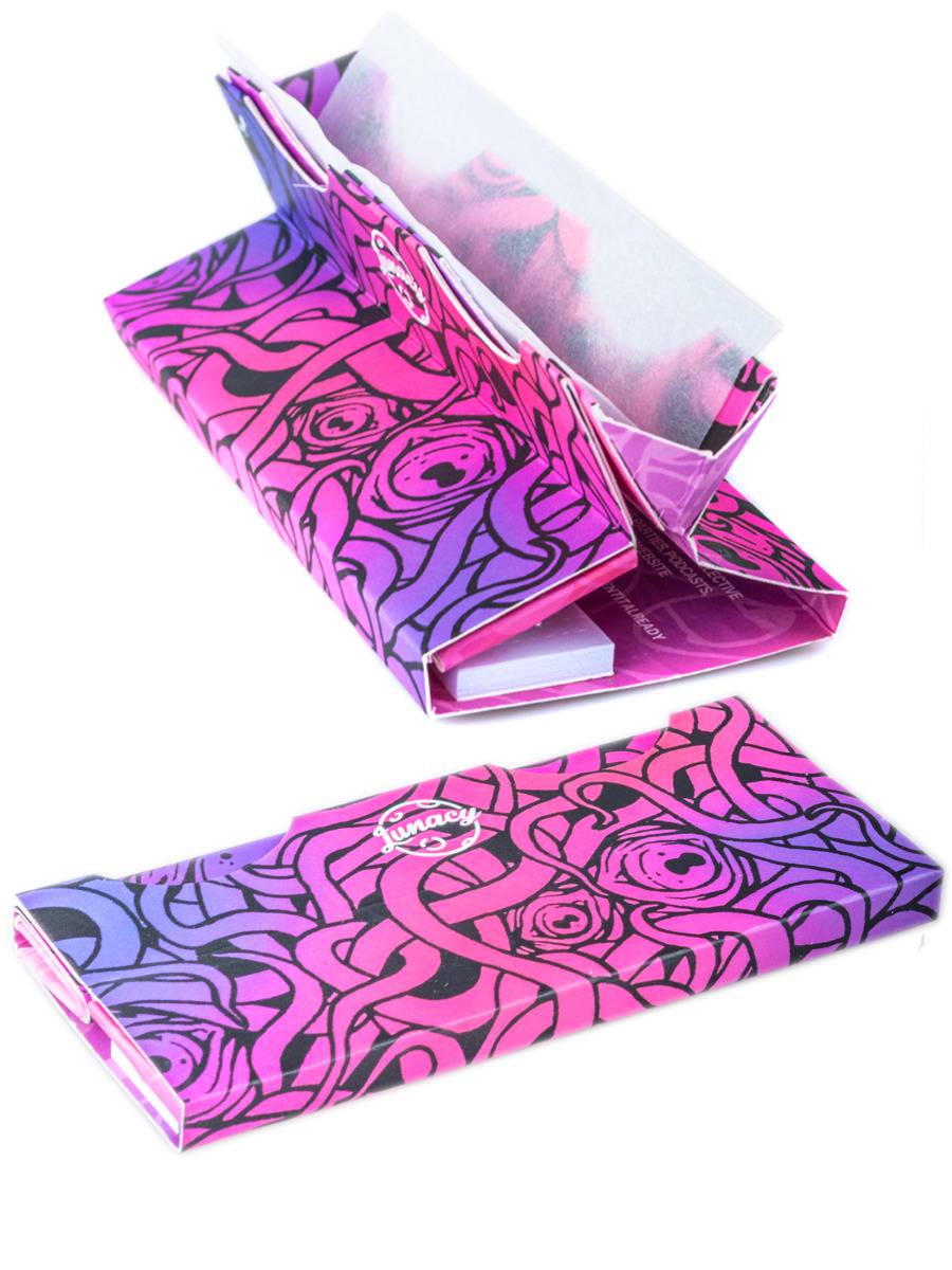 LUNACY ROLLING PAPERS WITH BUILT IN ROLLING TRAY AND TIPS