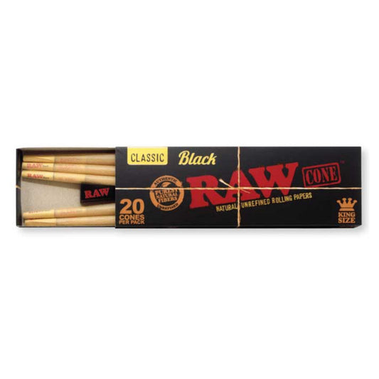 RAW BLACK KING SIZE PRE-ROLLED 20 PACK