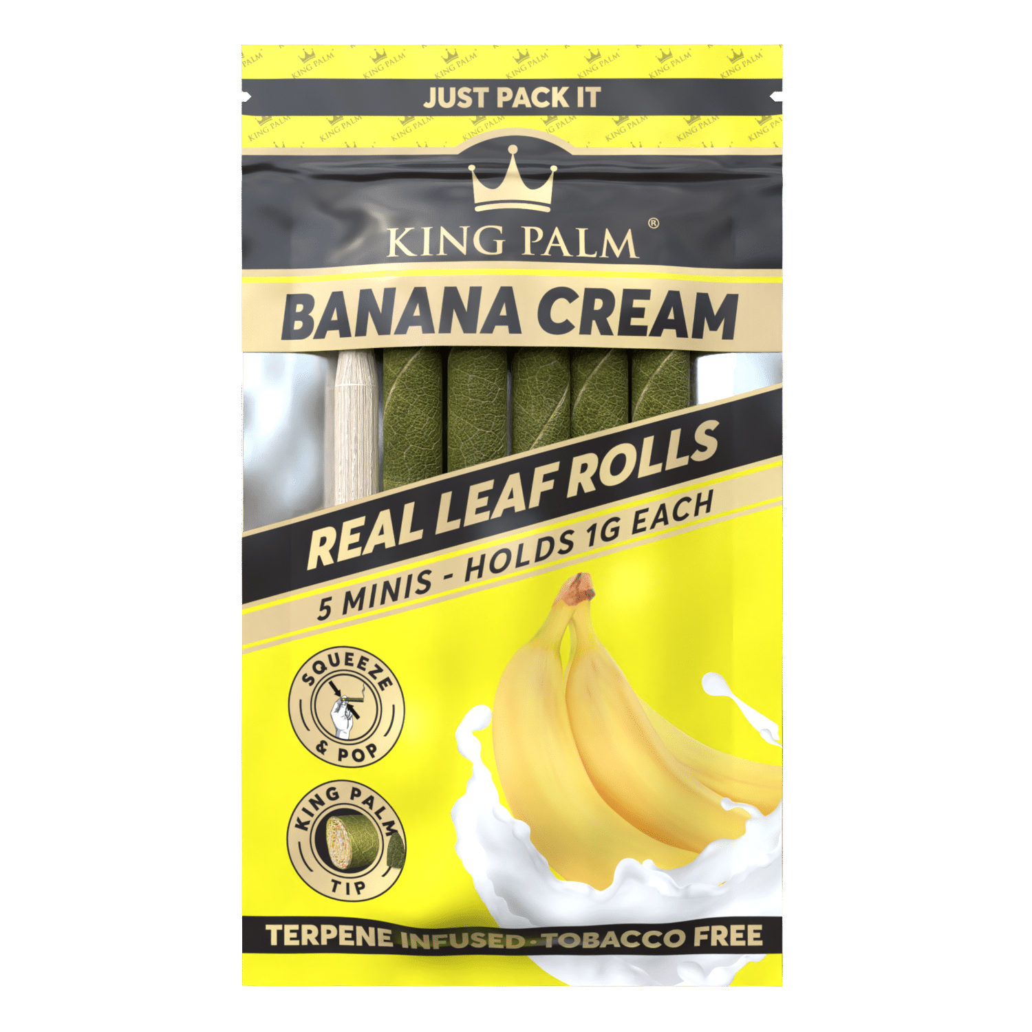 KING PALM MINI LEAF ROLLS 5PK - BANANA CREAM