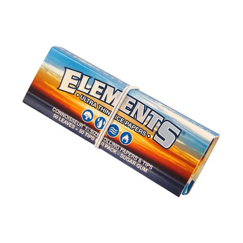 Elements Connoisseur Size 1 1/4 Ultra Thin Rolling Papers+Tips