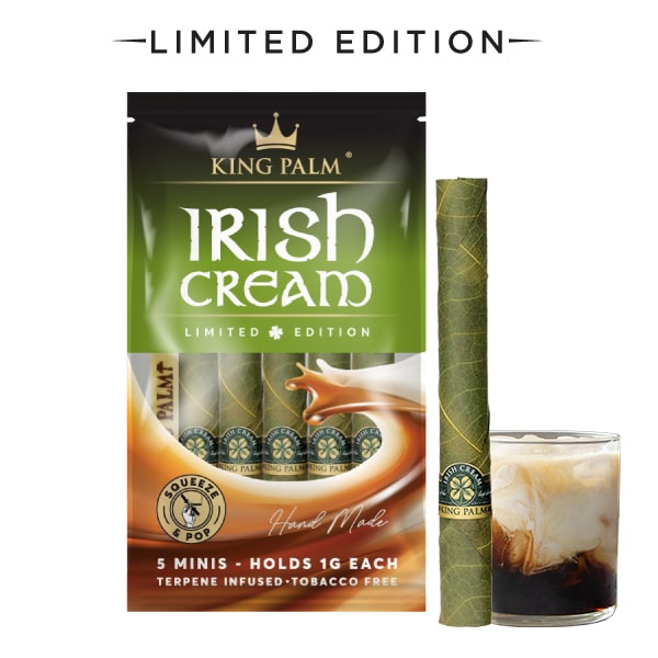 KING PALM MINI LEAF ROLLS 5PK - IRISH CREAM