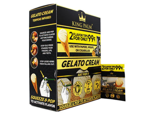 KING PALM. FLAVOURED TERP TIPS - GELATO CREAM