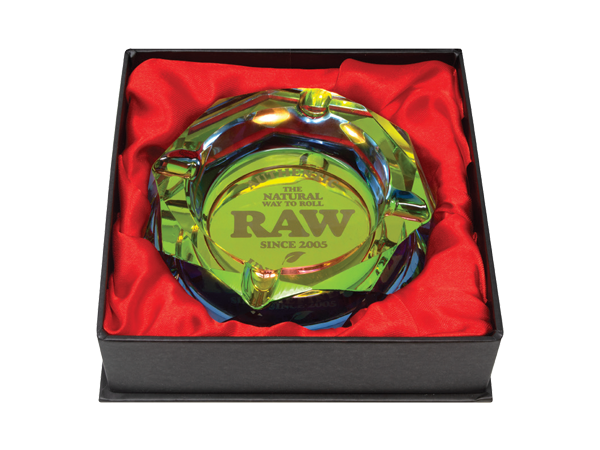 RAW PRISM GLASS ASHTRAY ( RAINBOW )